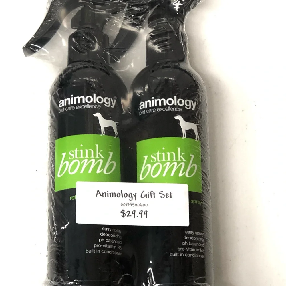 Animology Stink Bomb Dog Grooming Spray - Black Bottle with Green Label (2-Pack)